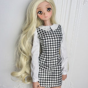 Smart doll dress - uniform - Houndstooth pattern dress / Smartdoll, Dollfie Dream