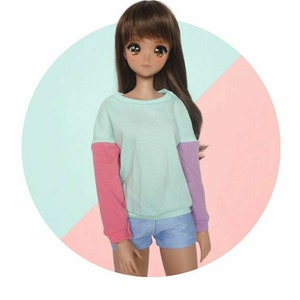 Smart doll clothes - long sleeve t-shirt - pastel color /  Smartdoll, Bjd, Dollfie Dream, 60 Cm Doll