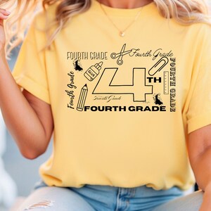 4th Grade Typography PNG File, Sublimation Designs Download, Digital, Fourth Grade PNG, School, Teacher, Student