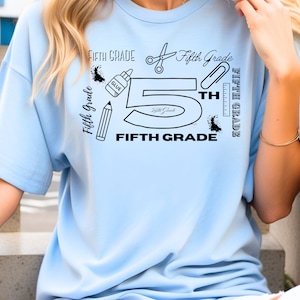 5th Grade Typography PNG File, Sublimation Designs Download, Digital, Fifth Grade PNG, School, Teacher, Student