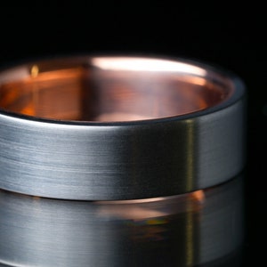 Custom &quot;Klimt&quot; Mens Ring: Tantalum and 14k Gold. Brushed Finish. Crafted on Demand. Comfort Fit Interior. Personalize with Engraving.