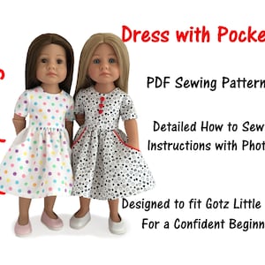 Dress with Pockets Sewing Pattern to fit Gotz Little Kidz Doll