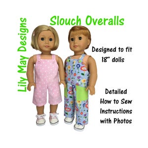 Slouch Overalls Sewing Pattern: 18-inch Dolls (PDF Pattern)