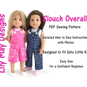Slouch Overalls PDF Sewing Pattern to fit Gotz Little Kidz Doll