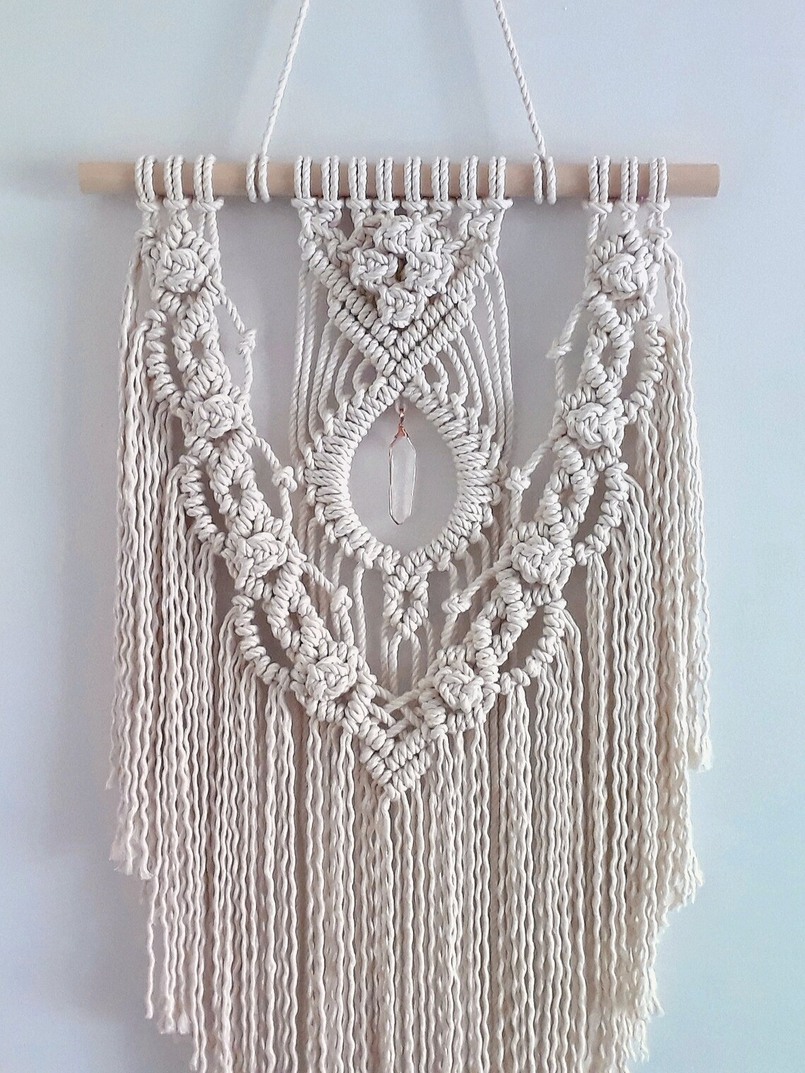 Quartz Crystal Macrame Wall Hanging Etsy