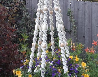 Spiral Macrame Beaded Plant Hanger for 1.25 Gal Hanging Baskets & Planters