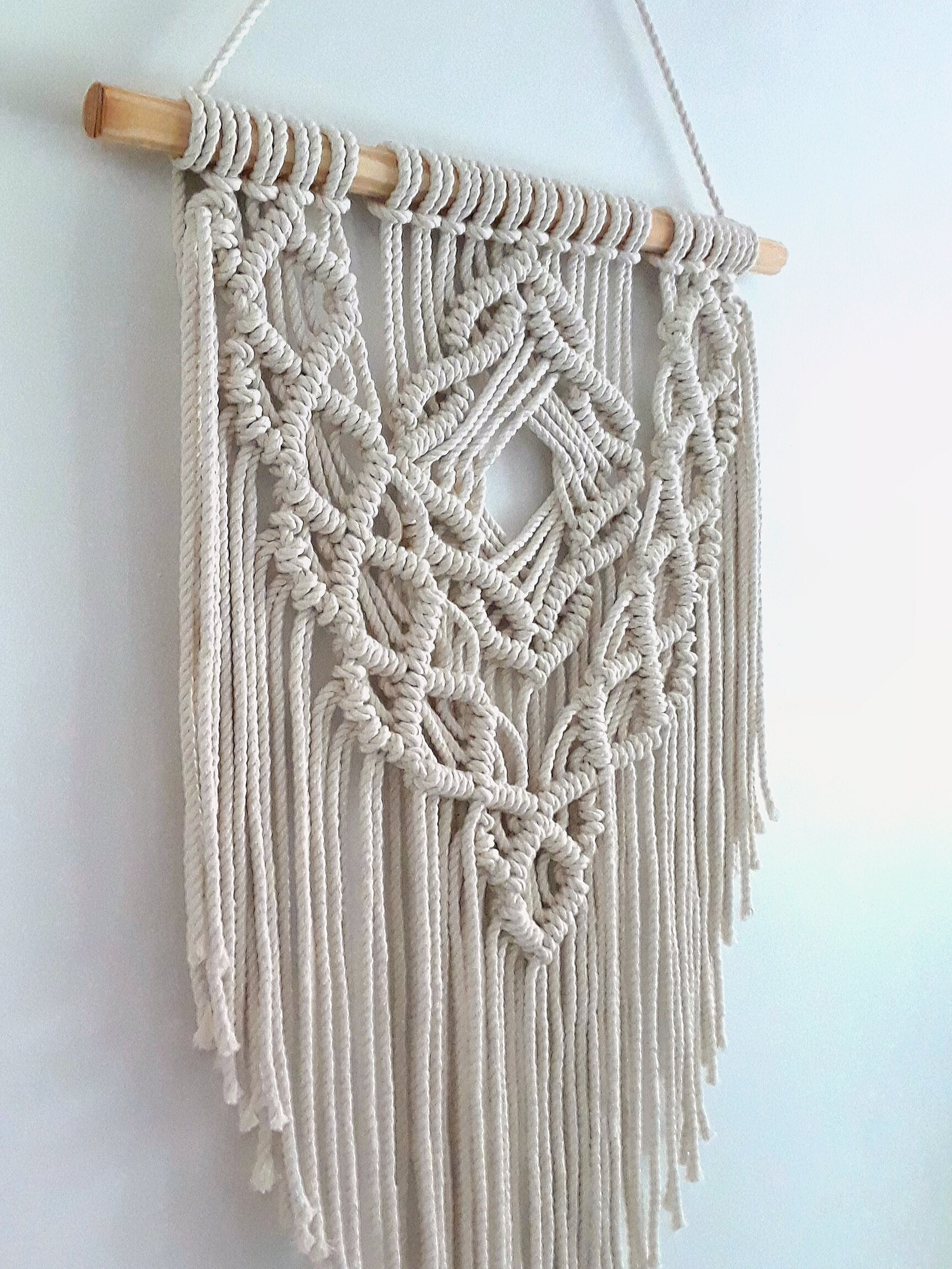 Floral Diamond Macrame Wall Hanging Etsy