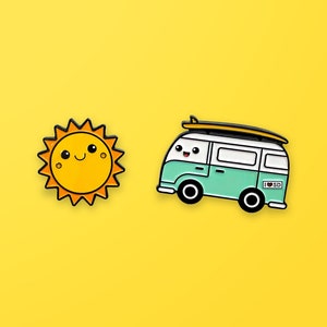 Travel - Enamel Pins - California - San Diego - Set of 2 - Soft Enamel Pins - Lapel Pins - Explorer Pins - Kawaii Pins