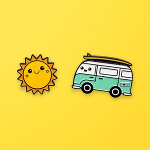 Travel Enamel Pins California San Diego Set of 2 Soft Enamel Pins Lapel Pins Explorer Pins Kawaii Pins image 1