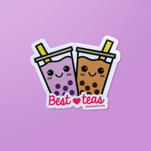 Boba Best Teas - Naklejka winylowa - Słodka naklejka - Wodoodporna naklejka - Naklejka z jedzeniem - Naklejka z jedzeniem