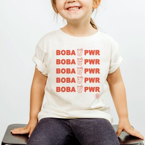 Boba Power, Boba Tea Shirt, Kids Shirt, Cute Shirt, Foodie Shirt, Kids Food Tee, Kid&#39;s Birthday Gift, Kids Gift, Bubble Milk Tea, Youth Tee
