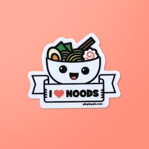 I Love Noods - Vinyl Sticker - Cute Sticker - Waterproof Sticker - Food Sticker - Foodie Sticker