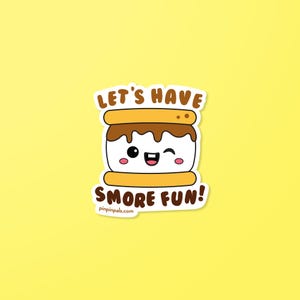 Vamos nos divertir com S'mores - Adesivo de vinil - Adesivo fofo - Adesivo à prova d'água - Adesivo de comida - S'mores - Adesivo de comida
