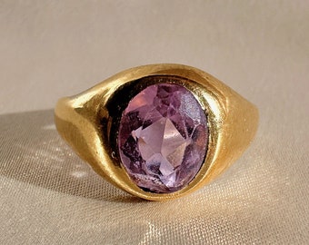 Antique Lilac Amethyst Signet Ring 1916