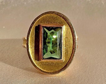 Bague déco byzantine vintage en tourmaline