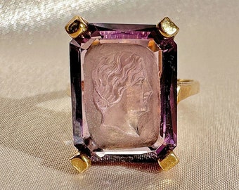 Antique Amethyst Intaglio Dress Ring