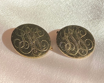 Fathers Day Vintage Mens Monogram Cuff Links