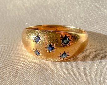 Bague vintage saphir étoilée 1992