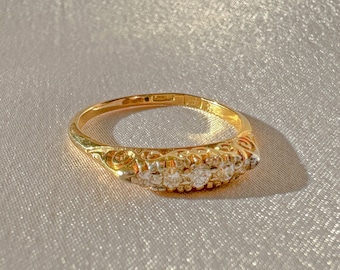 Antique Diamond Filigree Boat Ring