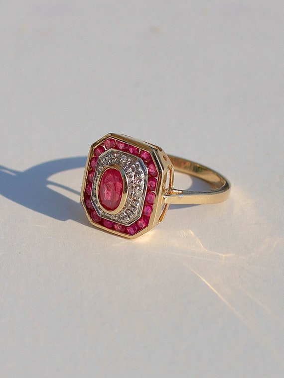 Ruby Diamond Deco Target Ring - image 3