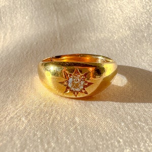 Antique Old Cut Diamond Starburst Solitaire Ring 1901 image 3