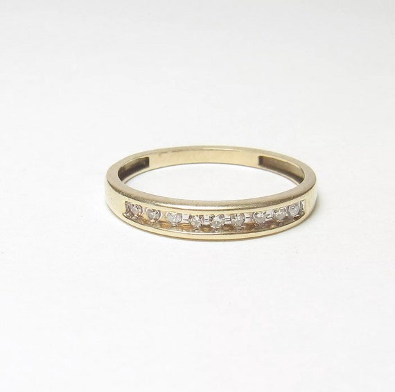 Vintage 10k Channel Diamond Ring