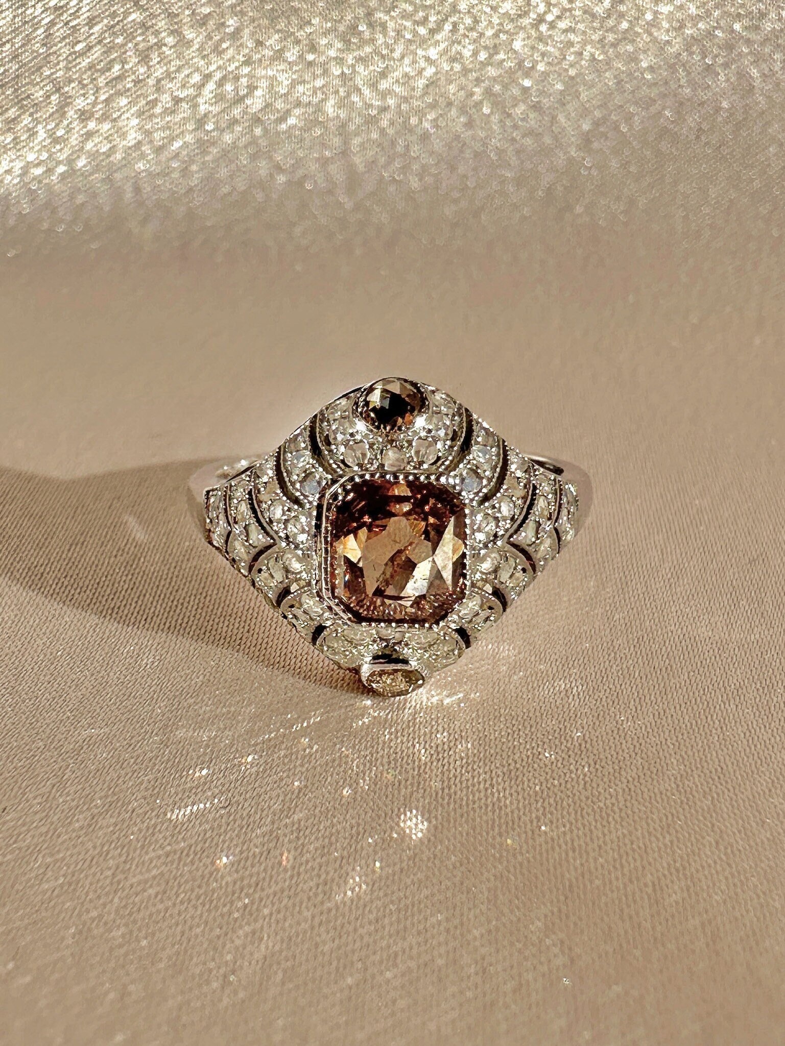 Antique Chocolate Diamond Rings Etsy