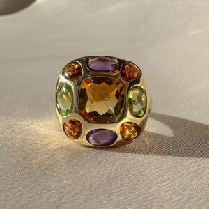 Vintage 14k Citrine Amethyst Peridot Ring 5.00cts image 5