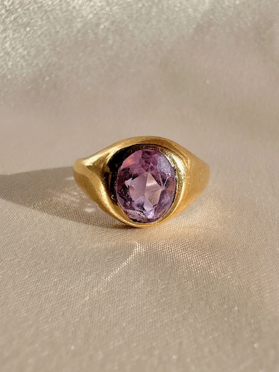 Antique Lilac Amethyst Signet Ring 1916