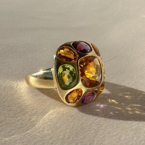 Vintage 14k Citrine Amethyst Peridot Ring 5.00cts image 4