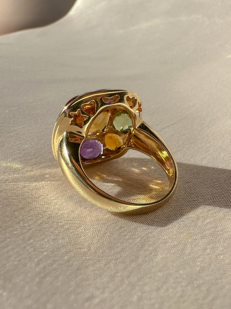 Vintage 14k Citrine Amethyst Peridot Ring 5.00cts image 8