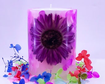 Handmade Botanical candle, Handcrafted unique candle