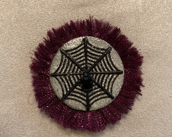 senza spilli® handcrafted magnetic brooch - holiday Halloween spider web