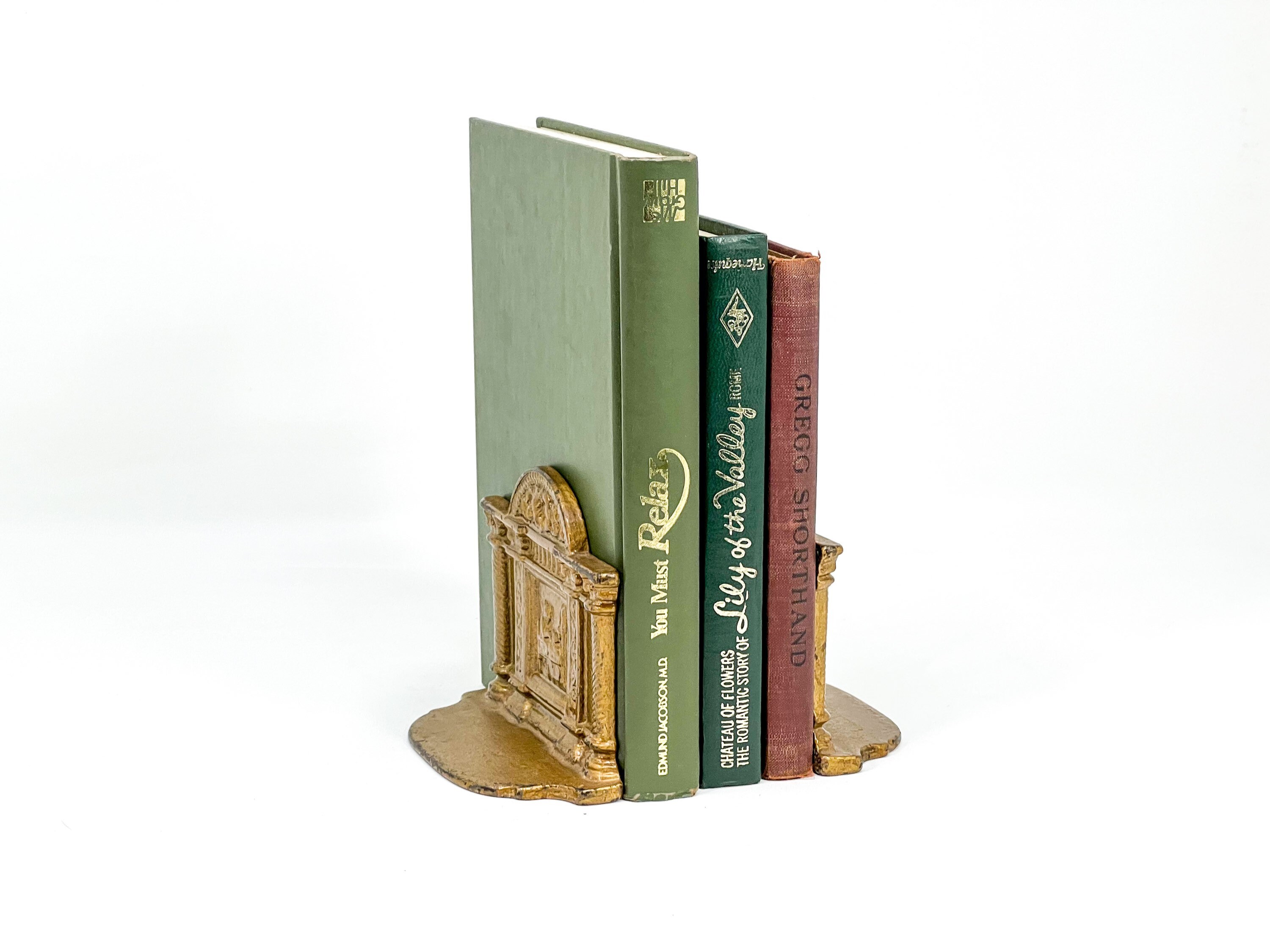 Vintage Greek Mythology Bookends Gold Painted Cast Iron Etsy