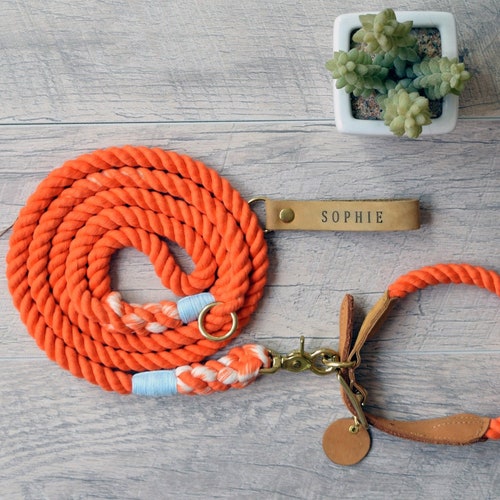 Rope Dog Collar and Leash Set Dog Lead & Fashion Dog Collar Etsy