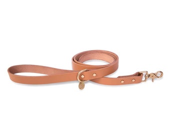 Genuine Leather Dog Leash | Personalized Leather Dog Leash | Tan Leash