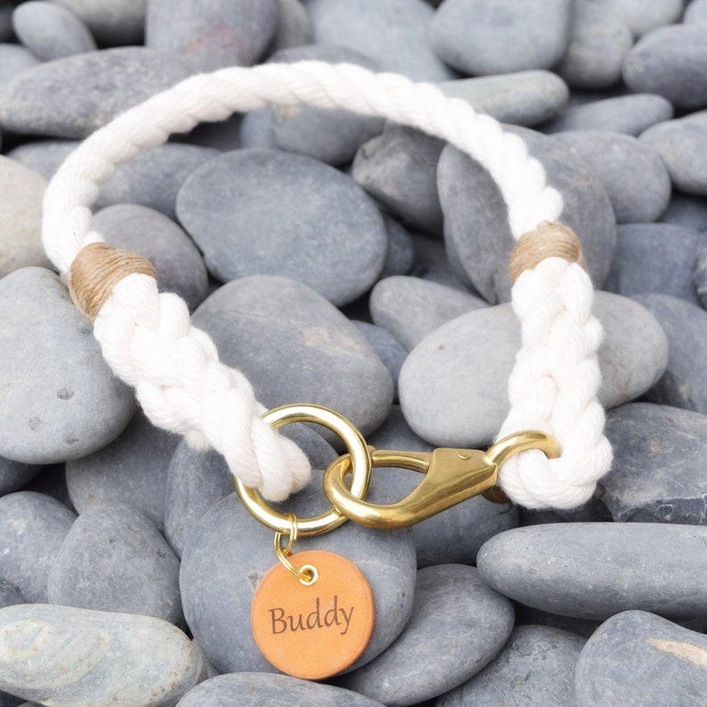 Mariner Series off White Rope Dog Collar Spun Polyester Rope Etsy