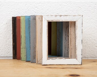 Rustic, shabby chic, distressed, open grain picture frames.