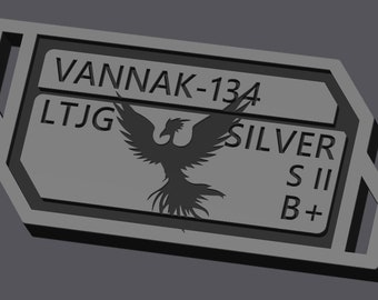 VANNAK-134 memorial dog tags - Ready-to-display