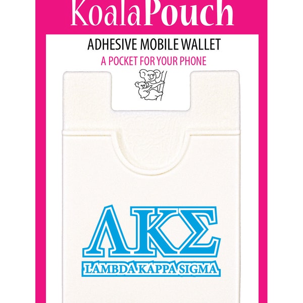 Lambda Kappa Sigma Koala Pouch - Adhesive Mobile Wallet - Greek Letters Design