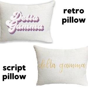 Delta Gamma Pillows (Script or Retro)