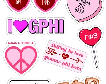 Gamma Phi Beta Love Sticker Sheet