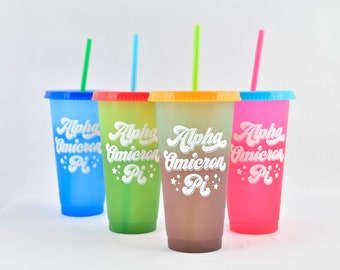 Alpha Omicron Pi Color Changing Cup Set of 4