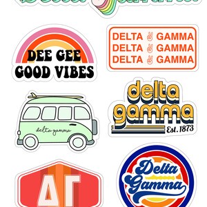 Delta Gamma Retro Sticker Sheet image 1