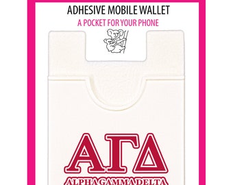 Alpha Gamma Delta Koala Pouch - Adhesive Mobile Wallet - Greek Letters Design