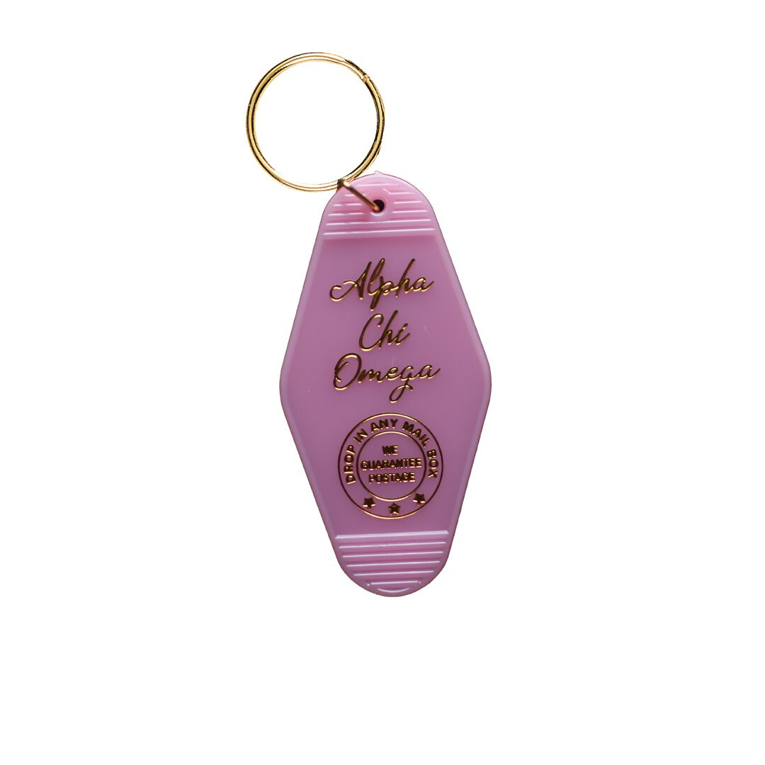 Alpha Chi Omega Vintage Motel Keychain - Etsy