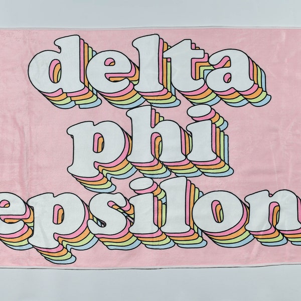 Delta Phi Epsilon Plush Retro Beach Towel – Extra Large Microfiber Sorority Towel - View #6