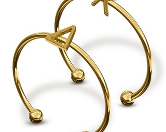 Kappa Delta Stacking Ring Set - Adjustable Rings with 18k Gold Plating