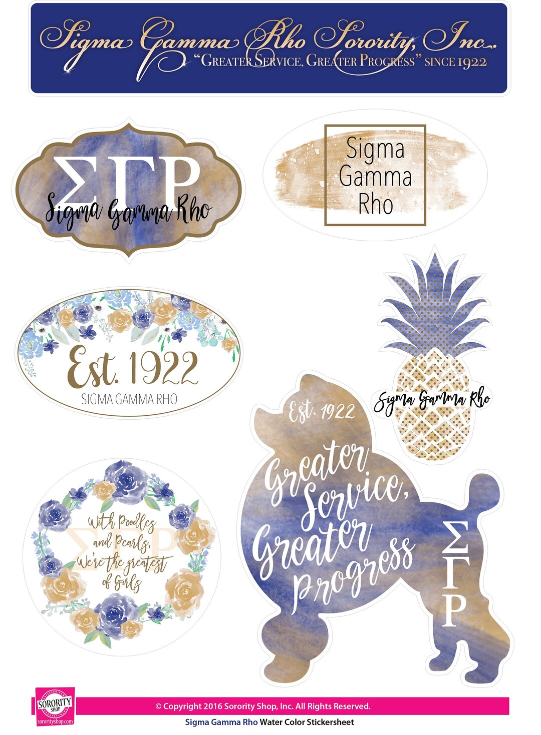 Sigma Gamma Rho Water Color Sticker Sheet - Etsy