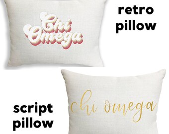 Chi Omega Pillows (Script or Retro)